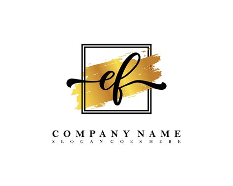 EF Initial handwriting logo concept 15370779 Vector Art at Vecteezy