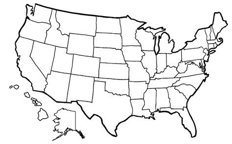 Us Map Of States Coloring Page