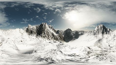 Aerial vr 360 panorama of mountains. made with the one 360 degree lense ...