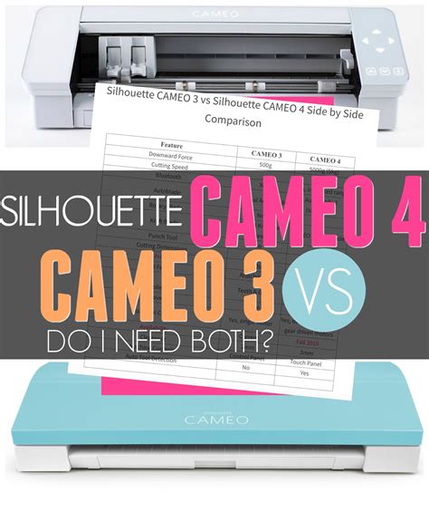 Silhouette CAMEO 3 vs CAMEO 4: Do I Need Both? (Comparison Chart ...