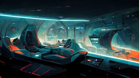 Premium Photo | Futuristic spaceship interior with control panels