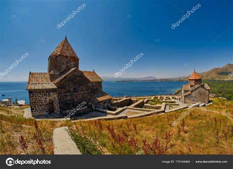 Sevanavank Monastery on Sevan Lake in Armenia — Stock Photo ...