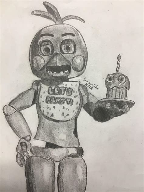 Drawing of Toy Chica I Did : r/fivenightsatfreddys