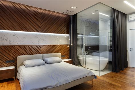 Glass Bathroom Walls In Modern Apartment By SVOYA - Architecture Beast