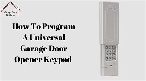 Clicker Universal Garage Door Keypad Manual