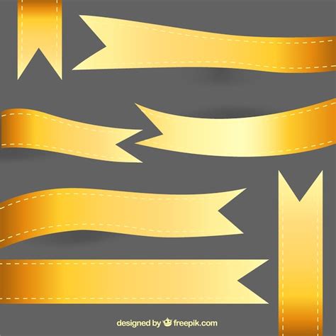 Free Vector | Gold ribbons collection