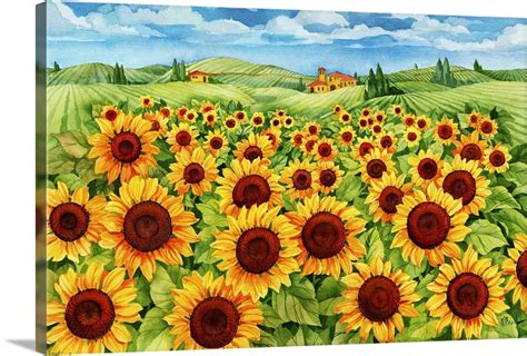 Sunflower Field Wall Art, Canvas Prints, Framed Prints, Wall Peels ...