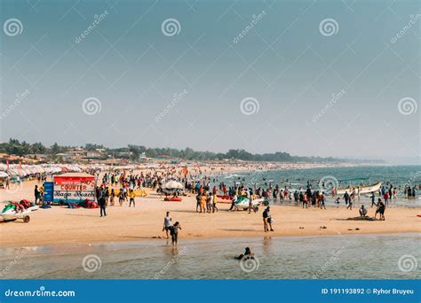 Mapusa, Anjuna, Goa, India. People Visit and Relax on Baga Beach at ...