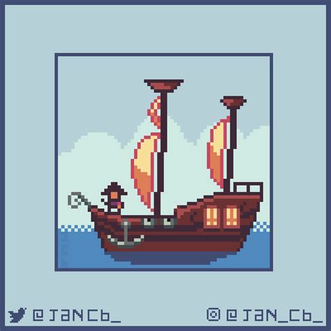 A simple pirate ship for pixel dailies : r/PixelArt