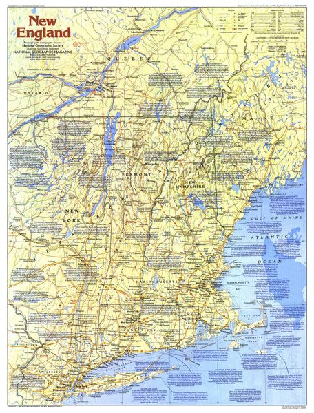 New England Map 1987 Side 1 | Maps.com.com