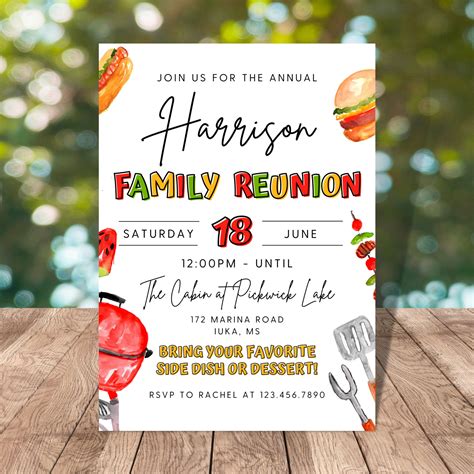 Editable Family Reunion Invitation, Summer Family Reunion, Reunion ...