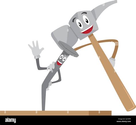 Hammer and nails cartoon Stock Vector Image & Art - Alamy