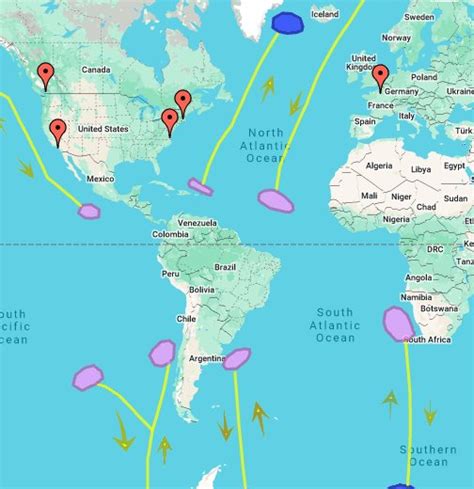 Blue Whale Migration Route - Google My Maps