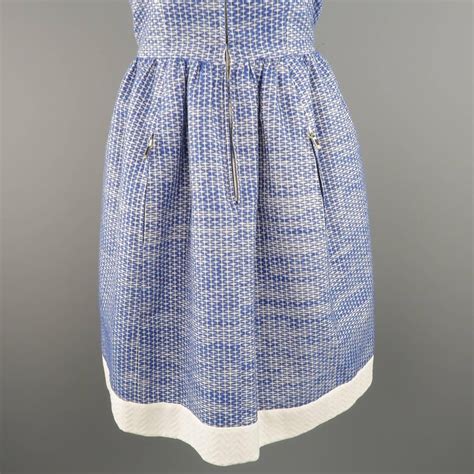 Chanel Dress Blue and White Zip Dress Size 4 US - 36 FR at 1stDibs