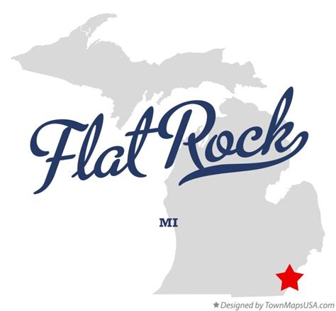 Map of Flat Rock, MI, Michigan