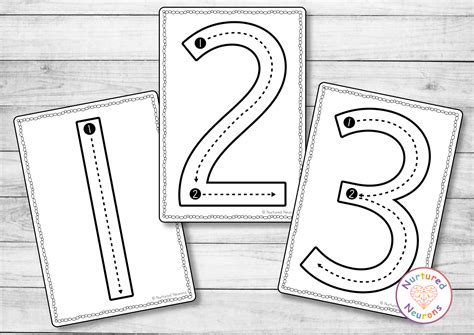 Simple Number Formation Cards 1-10 (Printable Preschool PDF) - Nurtured ...