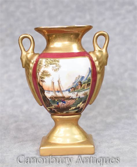 German Dresden Porcelain Vase - Swan Handles