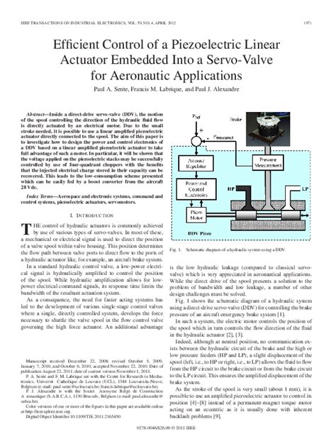 (PDF) Efficient Control of a Piezoelectric Linear Actuator Embedded ...