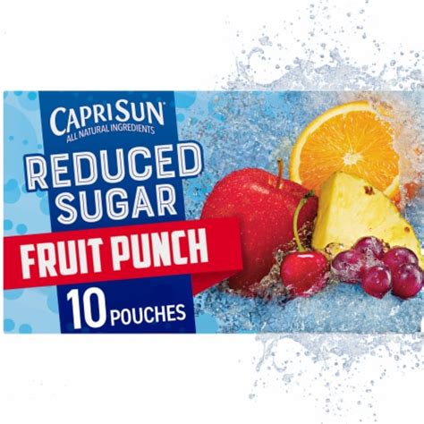 Capri Sun Reduced Sugar Fruit Punch Juice Box Pouches, 10 ct - King Soopers