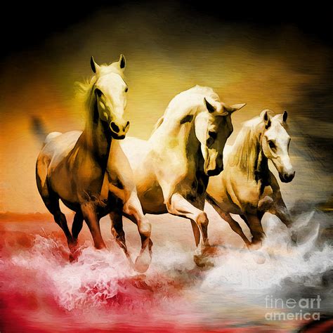 Running Horses (VASTU) By ARTOHOLIC (ART_3319_62769) Handpainted Art ...