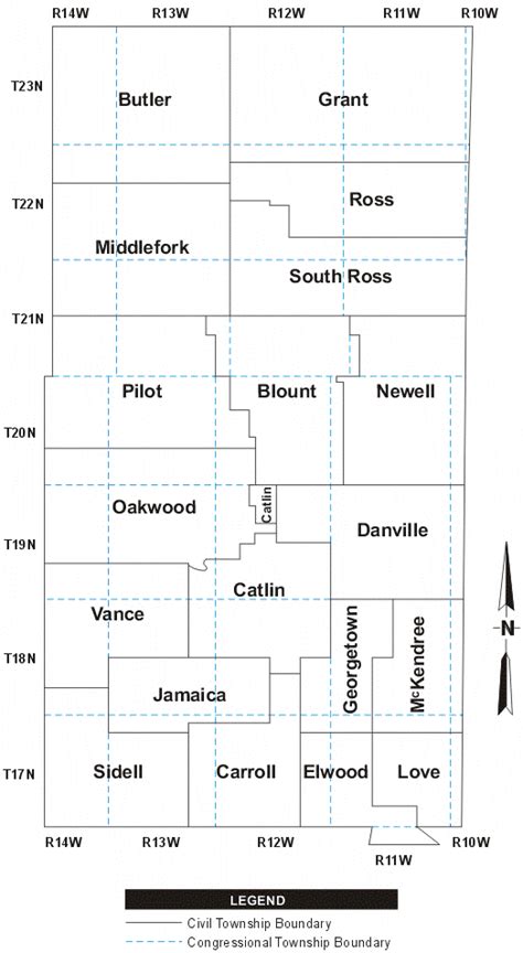 Vermilion County Township Map | Vermilion, County, Sidell