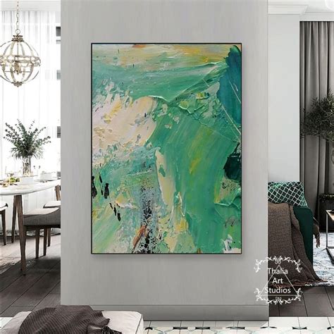 Large Green Abstract Painting Green Abstract Wall Art - Etsy