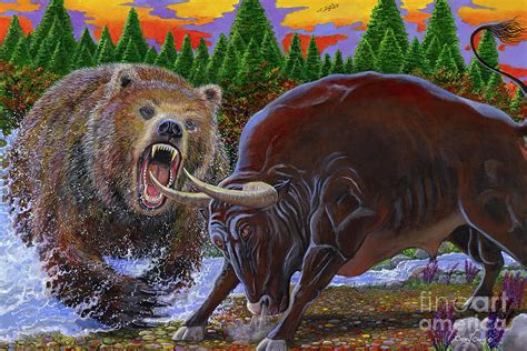 Bull and Bear Painting by Carey Chen - Fine Art America