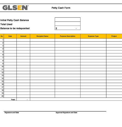 Free Printable Petty Cash Log