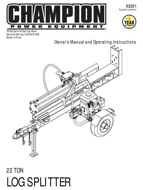 Champion 37 Ton Log Splitter Parts | Reviewmotors.co