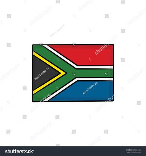 South Africa Flag Drawing Style Isolated Stock Vector (Royalty Free ...