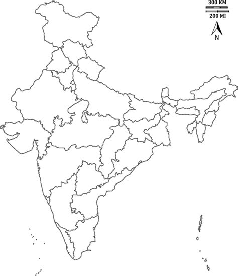 Download Image Of India Map - India States Outline Map PNG Image with ...