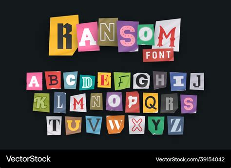 Paper style ransom note letter cut letters Vector Image