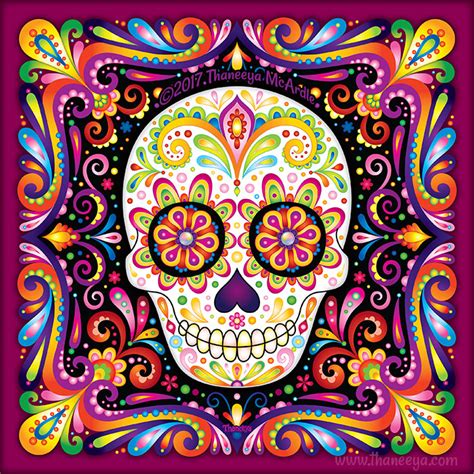 Sugar Skull Art: Colorful Day of the Dead Art by Thaneeya McArdle ...