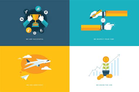 Set of Flat Design Concept Icons | Finance Illustrations ~ Creative Market