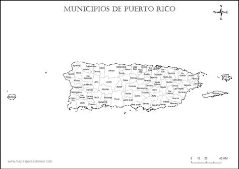 Mapas de Puerto Rico para colorear