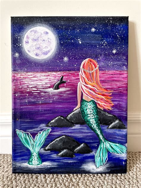 How To Paint a Mermaid and Mermaid Tail {Easy Acrylic Painting Tutorial}