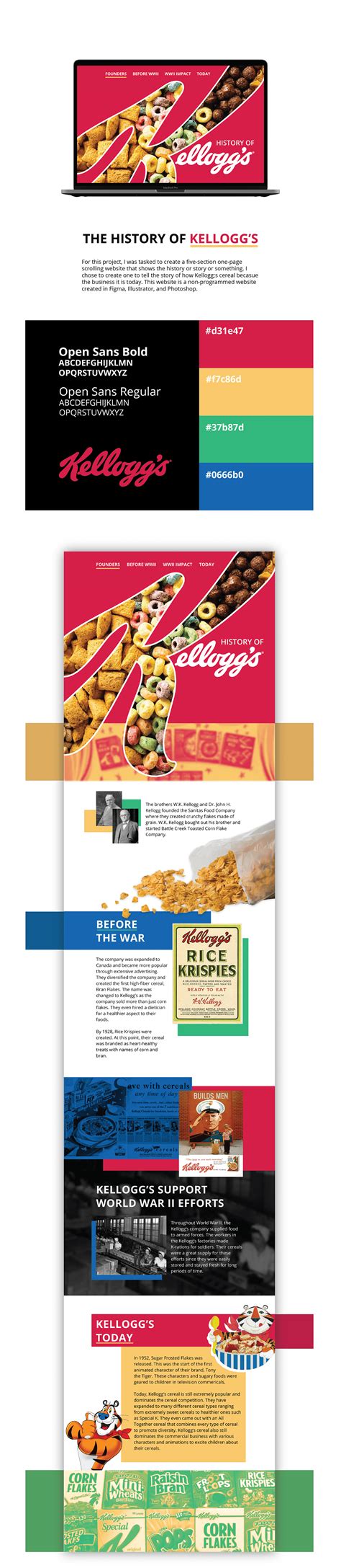 History of Kellogg's Website on Behance