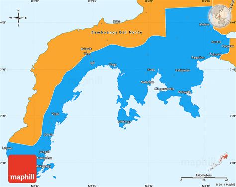 Political Simple Map of Zamboanga Del Sur