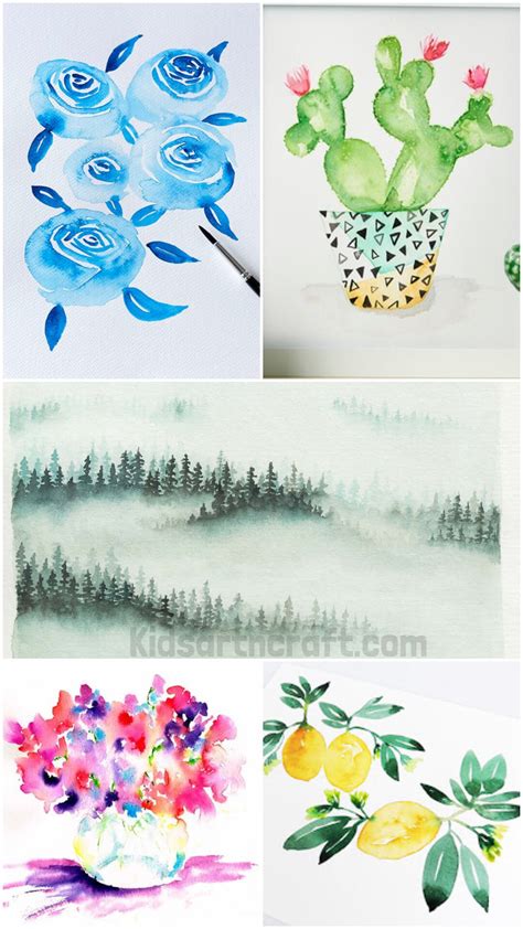 Simple Watercolor Painting Ideas for Beginners - Kids Art & Craft