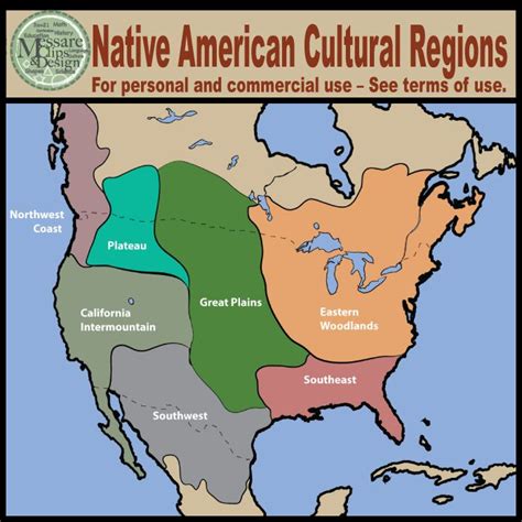 Maps: North America Native American Cultural Regions {Messare Clips and ...