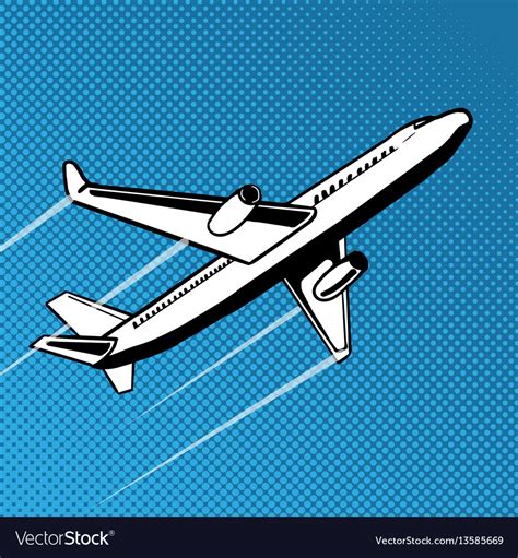 Plane takes off pop art Royalty Free Vector Image