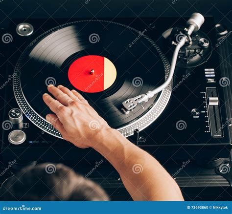 Turntable Scratch, Hand of Dj on the Vinyl Record Stock Photo - Image ...