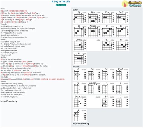 Chord: A Day In The Life - tab, song lyric, sheet, guitar, ukulele ...