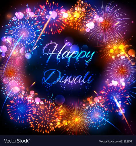 Firecracker on happy diwali holiday background Vector Image