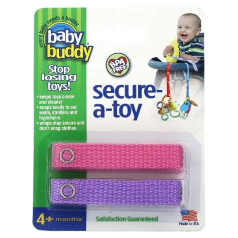 Baby Buddy Secure-A-Toy 4+ Months Pink and Purple - 2 Straps, 1 Count ...