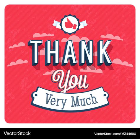 Thank you very much vintage emblem Royalty Free Vector Image