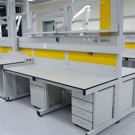 University Laboratory Furniture Steel Side Wall Bench with Movable ...