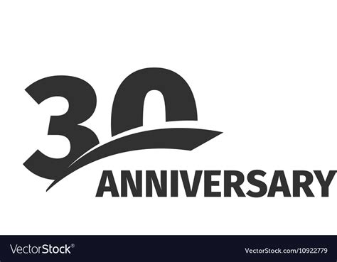 Isolated abstract black 30th anniversary logo Vector Image