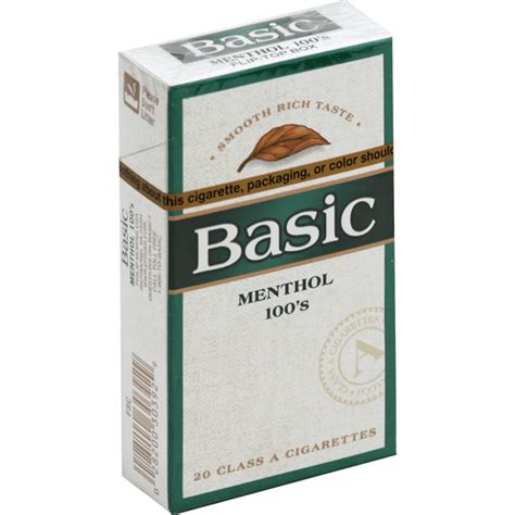 Basic Cigarettes, Menthol 100's, Flip-Top Box | Cigarettes | Market Basket