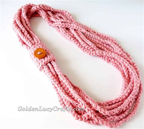 Crochet Chain Scarf, Necklace, Free Crochet Pattern - GoldenLucyCrafts